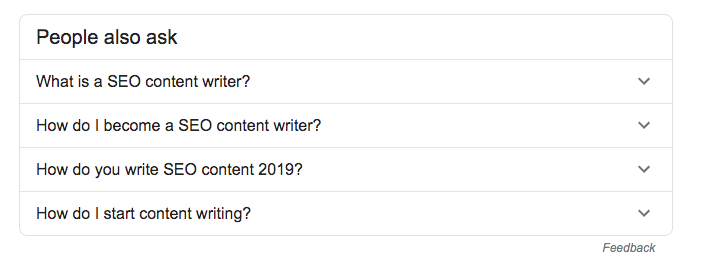 PAA box for SEO content writing